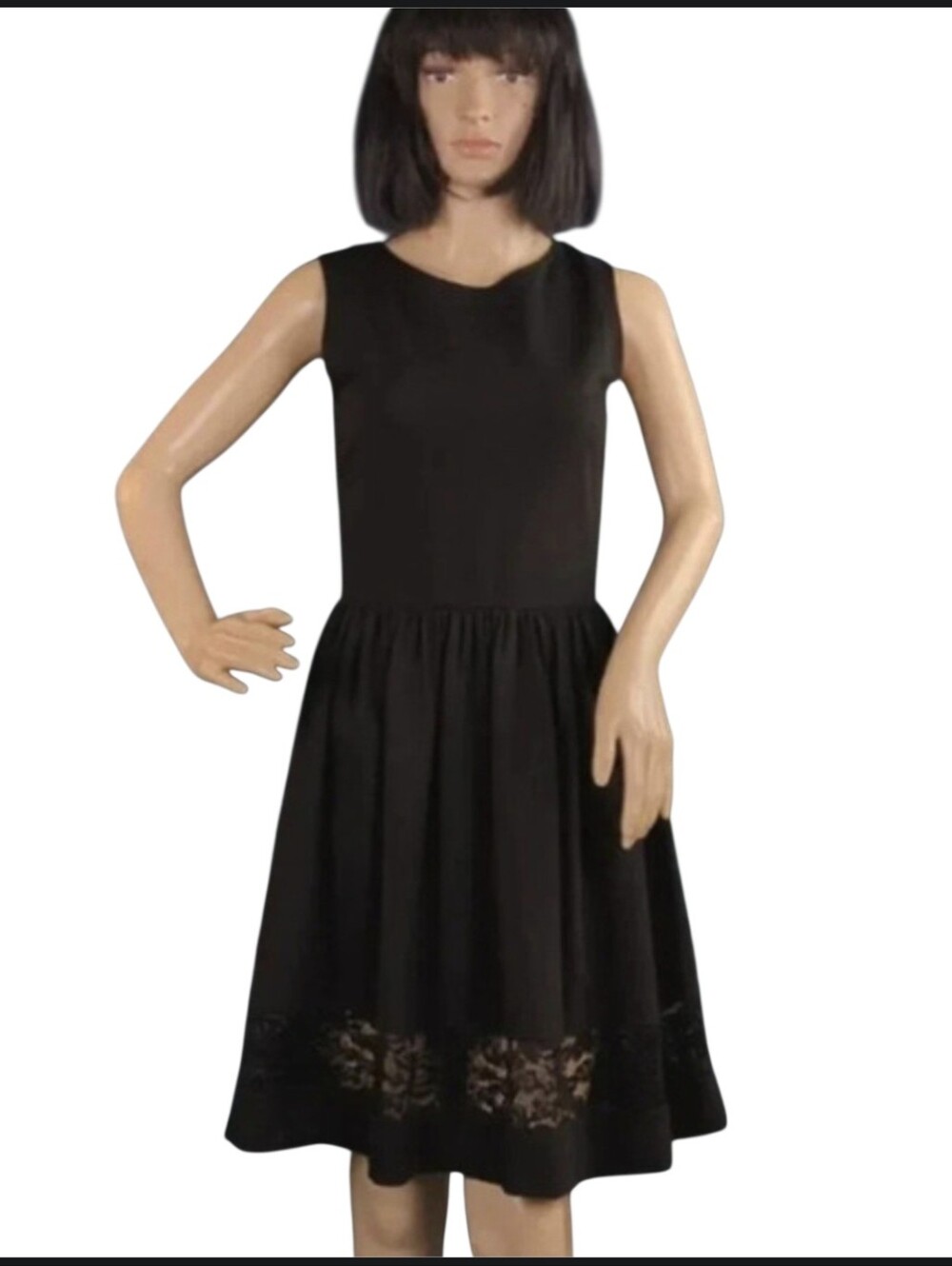 Red-Saks Fifth Avenue LBD Black Teacup Ponte Sleeveless Fit & Flare Dress